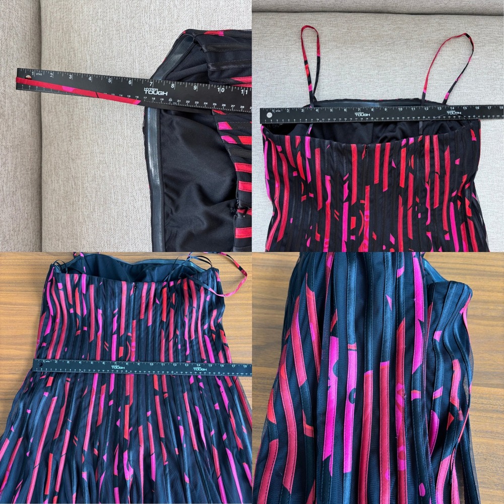 Vintage JS Collections Dress Size 14 NWT Abstract Pleated Mesh Y2K Whimsigoth - Picture 5 of 16